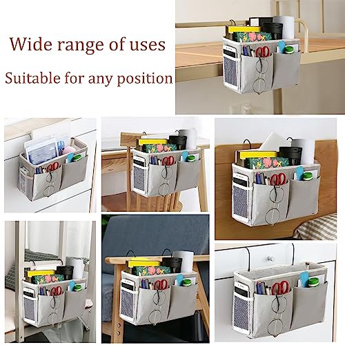 Bedside Caddy, Hanging Storage Bag with Hooks for Bunk & Dorm Bed - Image 6