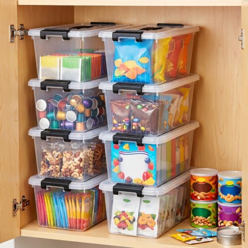 OUTUXED Storage Bins with Lids 10 Pack 7Qt Clear Stackable - Image 7