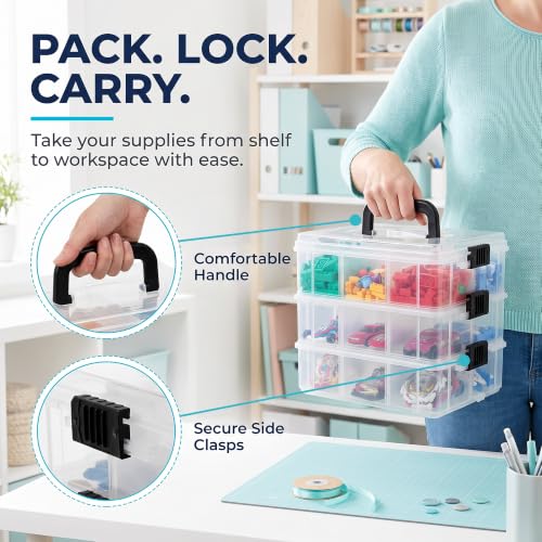 Bins & Things 3-Tier Sewing Kit - Stackable Craft Storage Box - Image 6