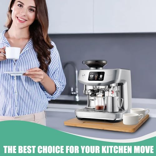 Bamboo Sliding Appliance Tray,Coffee Maker Slider Tray - Image 3