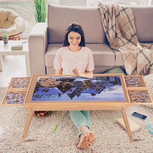 Puzzle Board 1500 Pieces,2 in 1 Jigsaw Puzzle Table with Folding - Image 2