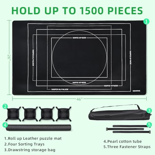 Puzzle Mat with Sorting Trays & Roll-Up Storage - Fits - Image 4