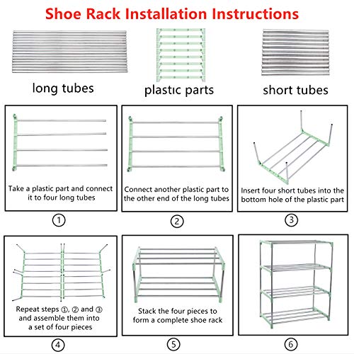 4-Tier Stackable Small Shoe Rack, Lightweight Shoe Shelf Storage - Image 7