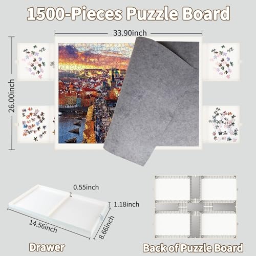 1500 Pieces Puzzle Board with Drawers | Home Organization - Image 4