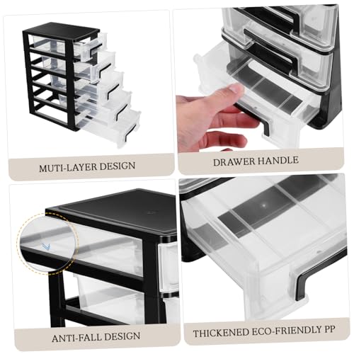 5-Tier Plastic Drawer Storage Cabinet Portable Organizer - Image 5