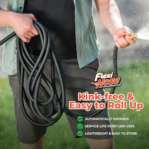 Flexi Hose Expandable Garden Hose, 100FT, Black - Image 7