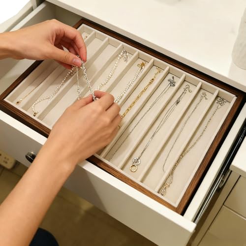 Large Jewelry Trays for Drawers Stackable Velvet Jew | Jewelry Organiz - Image 4