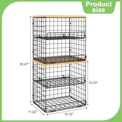 4 Pack Stackable Wire Baskets for Pantry Organizers - Image 3