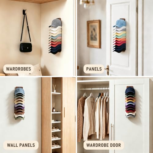 2-Pack Wall-Mounted Hat Storage Organizer, Wooden | Home Organization - Image 5