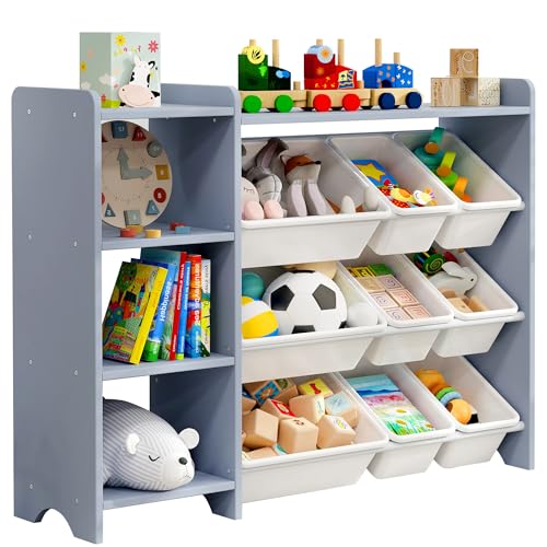 MallBest Kids Toy Storage Organizer with Bins, Solid Pine Wood - Image 2