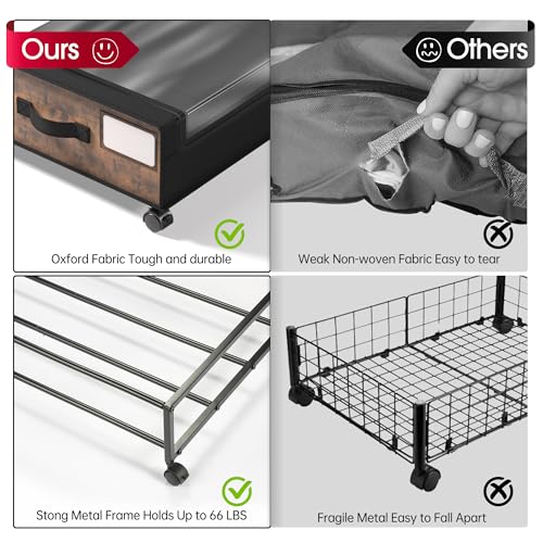 Yecaye Under Bed Storage with Wheels, 2Pack Under Bed - Image 5