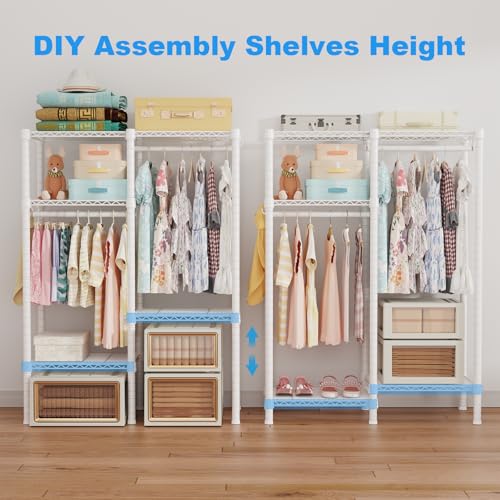 F1 Garment Rack for Kids, 4 Tiers Closet System Hold 410lbs - Image 5