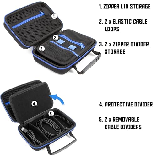 CASEMATIX Hard Shell Electronics Organizer Travel Case with 2 - Image 4