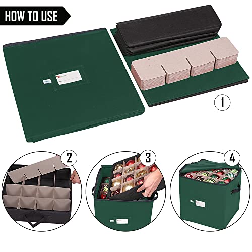 Christmas Ornament Storage Box, 4 Individual Trays Xmas - Image 5
