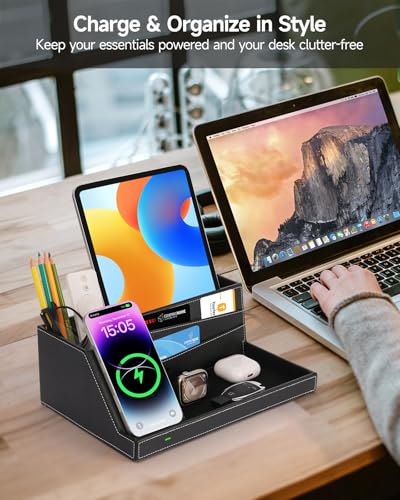 Fast Wireless Charging Station with Desk Organizer for iPhone - Image 3
