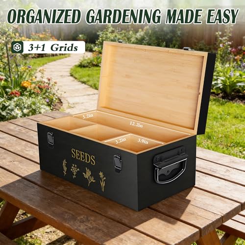Large Seed Storage Organizer, Great Gifts Gardening Kit (Black) - Image 6