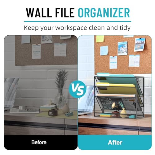 SUPEASY Wall File Organizer Mesh Office Mail Holder, Hanging Wall - Image 8