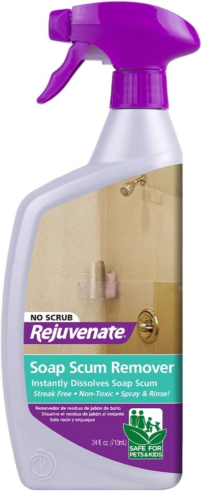 Rejuvenate Scrub Free Soap Scum Remover and Bio-Enzymatic Scrub Free Tile and Grout Cleaner