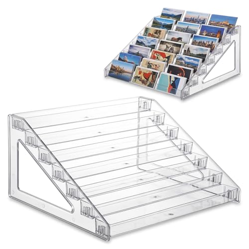 2 Pack 7-Tier Acrylic Card Display Stand, Clear Plastic Organizer - Image 2