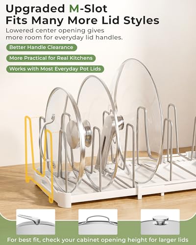 EVERIE Pot Lid Organizer, Adjustable 12.6"-21.5" Bakeware Rack - Image 4