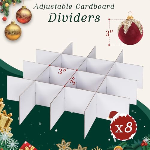 Christmas Ornament Storage Box with Adjustable Dividers - Image 4