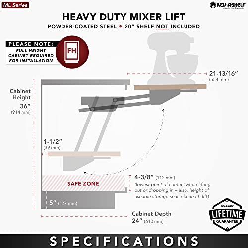 Rev-A-Shelf Heavy-Duty Stand Mixer Lift for Kitchen Base Cabinets - Image 7