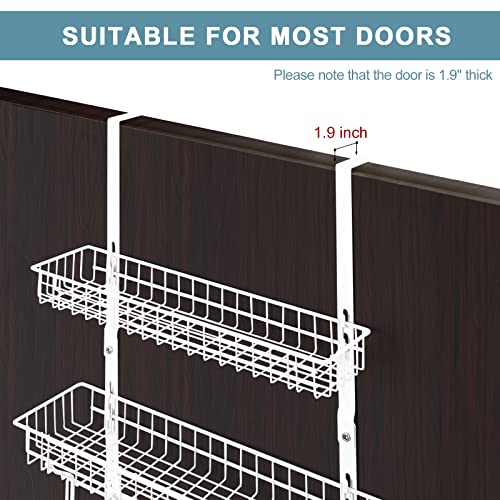 Over the Door Hooks Organizer, Door Hanger with 2 Baskets & 5 - Image 6