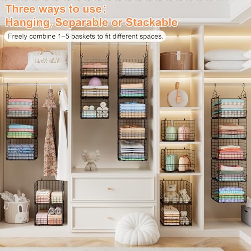 Sonyabecca 5-Tier Hanging Closet Organizer – Black Closet Storage - Image 5