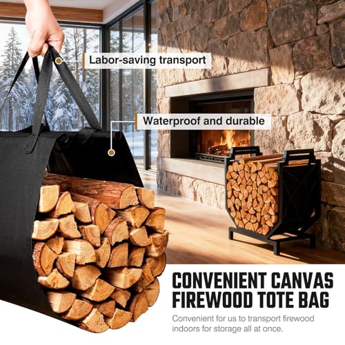 Firewood Rack Outdoor Indoor - Firewood Holder with Canvas - Image 5