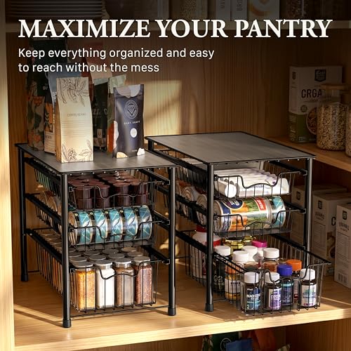 Simple Houseware Stackable 3 Tier Sliding Basket Org | All Products - Image 8