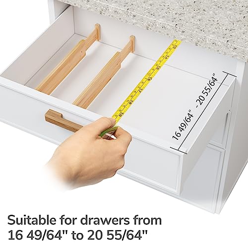 BAMEOS Bamboo Expandable Drawer Dividers – Fits 16.6"–22" - Image 7