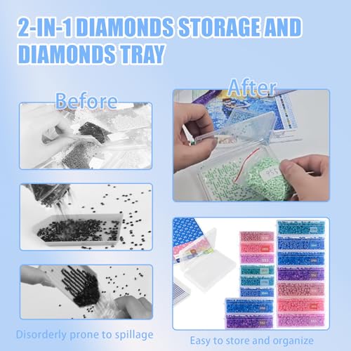 Qlonry 80Pcs Upgrade Diamond Art Storage Trays Convex - Image 7