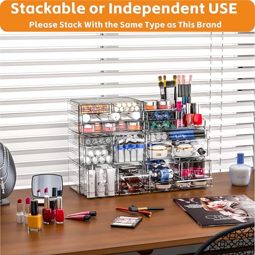 Small Make up Organizers and Storage with 4 Drawers,Clear - Image 7