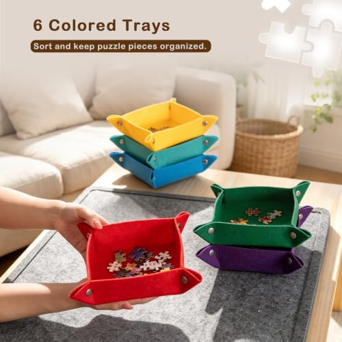 Lavievert 1000 Piece Tilting Puzzle Board with 6 Sorting Trays - Image 6