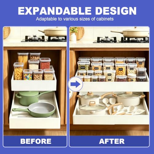 Expandable Pull Out Cabinet Organizer, No-Drill 21" Deep, 1-Pack - Image 4