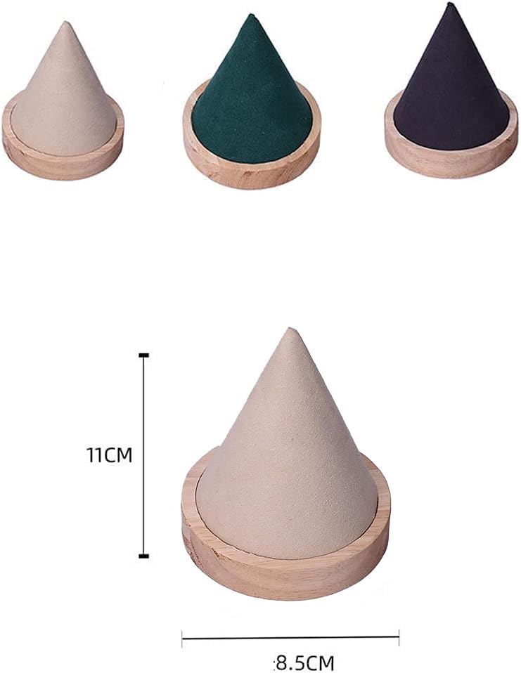 Beige Wooden Cone Bracelet Display Stand Holder for Bangle, Watch - Image 2