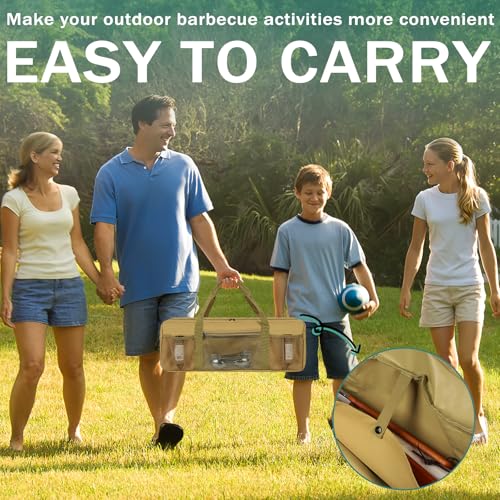 Grill Tool Storage Bag BBQ Grill Utensil Accessory Storage Brown - Image 5
