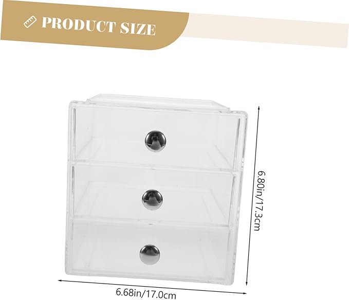 Three-layer Drawer Storage Box Desk Top Organizer Divided Containers Jewelry Organizer