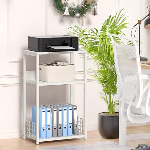 LELELINKY White Side Table,Small Printer Stand with Storage Shelf - Image 6