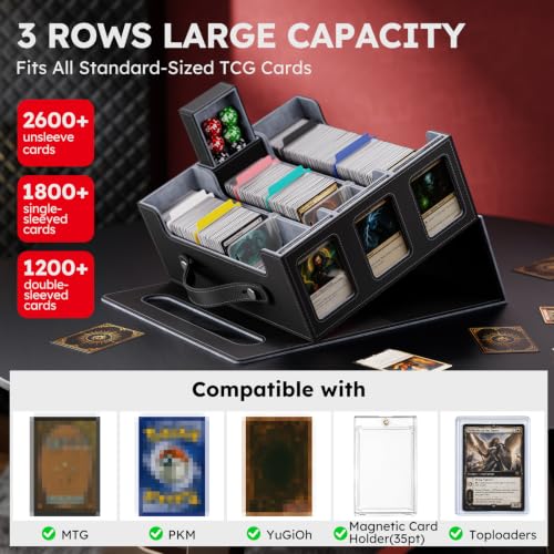 Trading Card Storage Box, 2600+ MTG Deck Box with Magnetic Lid - Image 5