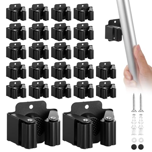 24 PCS Heavy Duty Broom Holder Wall Mount, Stainless Steel Broom - Image 2