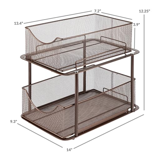 Sorbus Pull-Out Under Sink Organizer, Mesh Construction (Bronze - Image 4