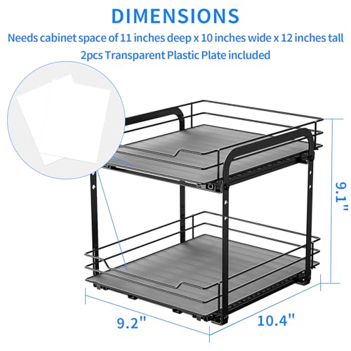 RCHYFEED 2 Tier Pull Out Spice Rack Organizer for Cabinet,9.5" - Image 3