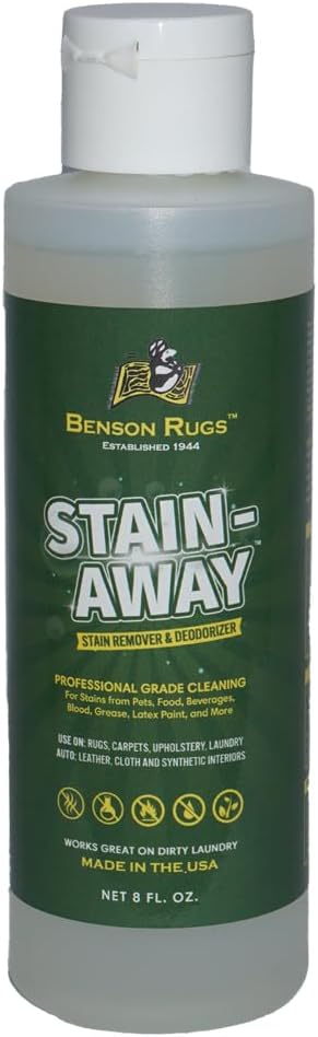 Stain-Away Rug, Carpet & Upholstery Stain Remover-Deodorizer by Benson Rugs - 8 fl oz
