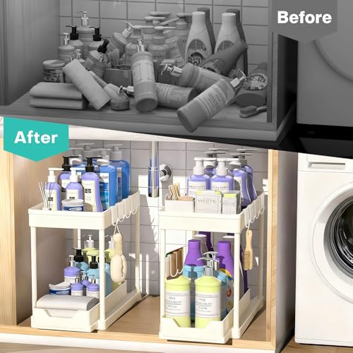 Under Sink Organizers and Storage 2 Pack, Pull-Out Sliding - Image 7
