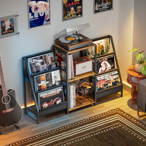Record Player Stand with Vinyl Storage, Record Player - Image 3