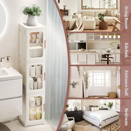 CXCJAI Narrow Storage Cabinet with Doors and Shelves Tall Skinny - Image 5