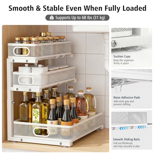 Under Sink Organizer, 3 Tier Pull Out Cabinet Organizer - Image 7