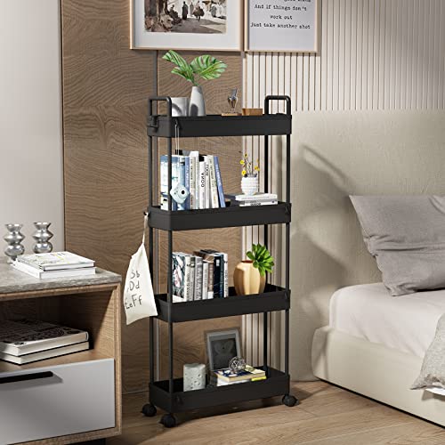 SOLEJAZZ Slim Rolling Storage Cart Skinny Bathroom Organizer, 4 - Image 7