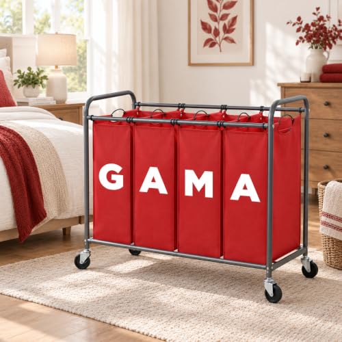 4 Section Laundry Hamper with Wheels, Rolling Laundry Sorter - Image 5